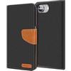 Verco Compatibile con Apple iPhone 16e, custodia protettiva per iPhone 16e, in tessuto denim, a libro, colore: nero