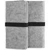 kwmobile Custodia per smartphone in feltro - Full Body Case con banda elastica - Astuccio universale porta cellulare 17,2 x 8 cm - grigio chiaro/nero