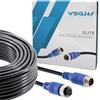 VSG Prolunga per Sistemi di Retromarcia per Auto, Camion, Furgone, Camper, Cavo per Telecamera a 4 PIN, Impermeabile IP67, 12 e 24 V - 15 m