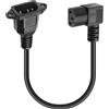 MEIRIYFA Cavo adattatore da 90 gradi C13 a C14, IEC 320 C13 3 pin femmina a C14 3 pin maschio PDU alimentatore di rete prolunga per computer, monitor - 40 cm (C14 to Right C13)