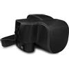 MegaGear Custodia in finta pelle compatibilie con Leica V-Lux 5, Panasonic Lumix DC-FZ1000 II - Nero