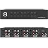 GBKDQQ Interruttore Audio 8 in 1 out, Commutatore Audio 3,5 Mm Aux + RCA L/R, Interruttore Audio Bidirezionale, Scatola di Selezione Audio, Splitter Audio Video per Cuffie, Fono