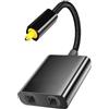 CJMUQHEHH Cavo Ottico Audio Divisore 2 in 1 Uscite 2.0, Splitter Digitale per DVD, Soundbar e Dispositivi Elettronici, Colore Nero