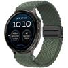GIOPUEY Cinturini Magnetica Compatibile con Garmin D2 Air X15, Cinturino in Morbido Nylon Intrecciato [Unisex] [Traspirante] - Green