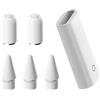 Eiaigky 6 Set Punte Ricambio Compatibile con Apple Pencil 1st Generazione, 2 Tappo Magnetico Antismarrimento, 3 Punta Alta Sensibilità, 1 Adattatore Ricarica Lightning per iPad, Punta Accessori, Bianco