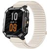 GIOPUEY 22mm Cinturini Compatibile con Blackview W60/W70 Pro/W80 PRO, Nylon Traspirante Sport Loop Cinturino in Morbido Nylon Intrecciato Strap Band - Beige