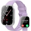 Puqo Smartwatch Uomo Donna, Nuovo 1,95'' Orologio Smartwatch Effettua/Risposta Chiamate, 112 Modalità Sportive Fitness Tracker con Contapassi/Sonno/Cardiofrequenzimetro, IP68 Smart Watch, Viola