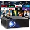 Teuyau Proiettore Wifi6 e Proiettore 4K Portatile Bluetooth5.4 Two-Way Supporto 1080P 8K Mini Videoproiettore Auto Keystone Rotazione di Auto Focus/Telefoni/HDMI/USB/TV Stick