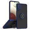 SEAHAI Cover per Samsung Galaxy A12 / M12, Glassato Traslucido Dura PC Protettiva Custodia Silicone TPU Bumper Antiurto AntiGraffio Case con 360° Anello Supporto, Blu Reale
