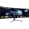 LC-Power Gaming Monitor 49, Curvo(1800R), Ultra Wide PC Monitor, 5120x1440, 32:9, VA, 120Hz, Adaptive Sync, HDMI 2.0, DP 1.4, Flicker Safe, GamePlus, PbP, Supporto Regolabile in Altezza, Nero