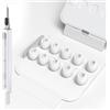 Seltureone 5 paia di tappi per le orecchie di ricambio per AirPods Pro 3 (2025) con kit di pulizia, ci sono 5 misure in silicone con scatola portatile per AirPods Pro 3 inserti (XS)