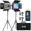 GVM Great Video Maker Luce video LED RGB GVM, illuminazione video LED da 6W con supporto, luce video 3200K-5600K luce fotografica per video in studio, film, YouTube, luce da studio a LED, set da studi
