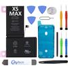 OnlyTech Batteria di ricambio premium per iPhone XS Max - 3174 mAh, identico all'originale, kit 12 strumenti professionali e adesivo schermo inclusi