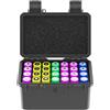 KIWIFOTOS Custodia per batteria, resistente all'acqua, organizer per batterie, 28 slot 18650 per campeggio