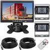 PPKIN ONE Telecamera Retromarcia per Auto，4Pin 12V-24V 2×18LED Visione Notturna Telecamera di Retromarcia Impermeabile Infrarossi Con 15M cavo + 7'' LCD TFT HD Monitor per Camper/Camionr/Imorchi/Autobus