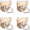 Msagkah 4 supporti ad anello per telefono a forma di gatto, 4 supporti ad anello altamente aderenti e antiscivolo, girevole a 360° per telefoni e tablet (oro)