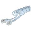 TPFNet Cavo Spiralato per Cornetta Telefonica RJ10 / 4P4C Bianco, 4 Metri