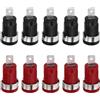 QUARKZMAN 10 Pcs Banana Jack, 32A 12 x 4mm Presa Femmina Banana Da Pannello, Adattatore A Morsetto Da 4mm Per Connettori Banana Plug, Rosso&Nero