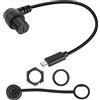 QIANRENON 90 gradi angolo USB C 3.1 pannello montato incasso impermeabile Cavo 10 Gbps Type C 3.1 maschio a ngolo retto femmina ngolo retto Estensione Cavo, Fissaggio filettato, 30cm/11.8in