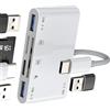 Kefiany Adattatore USB C OTG 6in1 per Apple iPhone15 MacBook Air per iPad compatibile per Samsung Schede Lettore SD Micro SD Card Reader Cavo Memoria Accessori TF Chiavetta Macchina Fotografica Memory Adapter