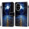 KENHONER Cover Compatibile con Honor 200 Pro, Premium Pelle PU Portafoglio Flip Libro Custodia per Honor 200 Pro [Protezione Completa] - luna