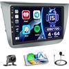 Hikity 4+64GB per Seat Altea 2004-2016 Autoradio Android con Touch Screen da 9 Pollici, Radio Carplay Android Auto con Navigazione GPS/Mirror Link/Hi-Fi/Bluetooth+AHD Backup Camera
