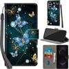 PHINIENLAND Cover per Samsung Galaxy S25 FE custodia portafoglio Farfalla | 3 scomparti carte, 1 tasca banconote, Chiusura magnetica, Supporto, Pelle PU flip cover per Samsung S25 FE