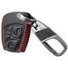 Happyit - Custodia in pelle per chiave auto Mercedes Benz AMG B C E S ML SLK CLK CL Classe 3 tasti Fob senza chiave (linea rossa)