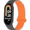 Koelaa Cinturino in Silicone Magnetico per Xiaomi Smart Band 10/9/8 - Cinturino Sportivo Regolabile con Chiusura Magnetica - Banda Sostitutiva Morbida e Traspirante - Grigio + Arancione