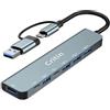 Critin HUB USB 7 in 1 Multi-Port C Hub, Ultra-Sottile Portatile USB C con 2 Porte Dati USB C, USB 3.0 e 4 USB 2.0, Estensore USB per PC Laptop, MacBook iMac Air Mac Mini/Pro, Notebook PS4