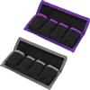 PATIKIL Custodia per Batterie Fotocamera, 4 Tasche in Nylon Custodia per Batterie DSLR Porta Batterie AAA e LP-E6 LP-E8 NP-FW50 EN-EL14 EN-EL15 (Grigio, Viola)