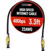 LINKUP - [Certificato GHMT e DSX8000 Cavo Connettore Ethernet Cat8 S/FTP 22AWG Cavo Solido Doppia Schermatura┃2000MHz 2GHz 40Gbit/s┃5ªGen di Rete LAN Ethernet 40G Cavi di Struttura┃Nero┃1m (3.3ft)