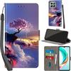 PHINIENLAND Cover per Honor X6a / X6b / X6c custodia portafoglio Alberi | 3 scomparti carte, 1 tasca banconote, Chiusura magnetica, Supporto, Pelle PU flip cover per Honor X6b