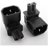 VISSQH 2 pezzi Connettore di Adattatore prolunga alimentazione da IEC 320 C14 Plug Maschio a C7 Presa Femmina 3 spine(nero)