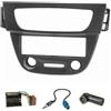 tomzz Audio 2445-032 Set di pannelli radio compatibile con Renault Megane III 2008-2013 Fluence dal 2009 nero con adattatore Quadlock ISO Adattatore antenna Fakra DIN ISO