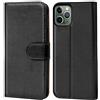 Verco custodia per iPhone 11 Pro, Case per Apple iPhone 11 Pro Cover PU Pelle Portafoglio Protettiva (5.8 inch), Nero
