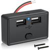 Linkstyle Pannello di uscita USB per auto, Doppio pannello di ricarica USB A con luce LED e interruttore Pannello di ricarica USB per veicoli