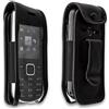 caseroxx Borsa in pelle con clip da cintura per Nokia 3720, Funda carcasa vera pelle (con finestra trasparente) in nero