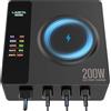 LIMETA MD200X 200W Caricatore USB C Porte,5 Porte di Ricarica Wireless con Ricarica Magnetica,Caricatore da Parete,con 4 USB C(Massimo 140W)+ 1 porta di ricarica wireless（15W）,Compatibile con Laptop