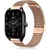 Niboow 20mm Metallo Cinturino per Amazfit GTS 4/GTS 3/GTS 4 Mini/GTS 2 Mini/GTS 2e/GTS 2/GTR 42mm, Inossidabile Ricambio Braccialetto per Amazfit Bip 3 Pro/Bip 3/Bip/Bip S/Bip Lite/Bip U Pro-Oro Rosa