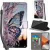 PHINIENLAND Cover per Xiaomi Redmi Note 13 Pro Plus 5G Case PU Pelle Custodia [Kickstand] [Chiusura magnetica] [Slot per Schede], Portafoglio Flip Custodia per Redmi Note 13 Pro+ 5G,Farfalla