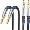 Bigtruely Cavo Aux 1,2M (2 Pezzi), Cavo Jack 3.5mm to Jack 3,5mm Hi-Fi Stereo in Nylon Intrecciato Compatibile con Telefoni, Autoradio, Computer, Tablet, Cuffie, Impianti Stereo, Altoparlanti, Nero