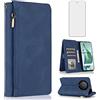 Asuwish Compatibile con Honor Magic 5 Lite 5G / X9a / X40 Custodia a portafoglio con protezione schermo e cerniera retro in pelle flip cover porta carte di credito accessori per Magic5 5Lite 6.6