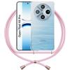 ANFAIRLACE Cover Cordino Compatibile con Oppo Find X8 Pro, Custodia Trasparente TPU Morbido Silicone Laccio Chiaro Case, Rosa