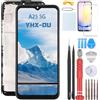 YHX-OU Nero+Telaio AMOLED Schermo per Samsung Galaxy A25 5G LCD Display Touch Screen Digitizer Ricambio Assembly con Utensili Inclusi + Vetro temperato