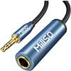 MillSO Adattatore jack da 3,5 mm a jack da 6,35 mm TRS 1/4 a 1/8 stereo audio Aux cavo con contatti placcati in oro 24 K per cuffie, altoparlanti e pianoforte - 30 cm