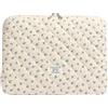 CHAMAIR Puffy - Custodia per computer portatile da 13, graziosa custodia trapuntata con motivo floreale, per MacBook da 13 e 12, colore: blu