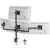 PUTORSEN Supporto per 4 Monitor 17-27, Supporto da Tavolo Regolabile per Schermi LCD LED, Configurazione Verticale, Carico Massimo 10 kg per Braccio, VESA 75/100, Nero