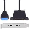 CY Cavo USB3.0 scheda madre 19/20Pin a USB-C Type-C Dual Ports PCI-E femmina Pannello posteriore 5Gbps Cavo