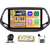 Roinvou 4+64G Schermo Autoradio per JEEP Compass 2017-2019 CarPlay Android Auto, 10 Pollici Incell Touchscreen Android 15 Stereo Auto con GPS Bluetooth EQ WIFI RDS FM SWC Telecamera Posteriore